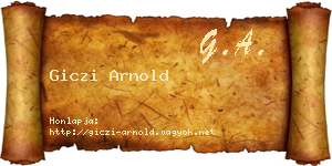 Giczi Arnold névjegykártya