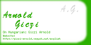 arnold giczi business card